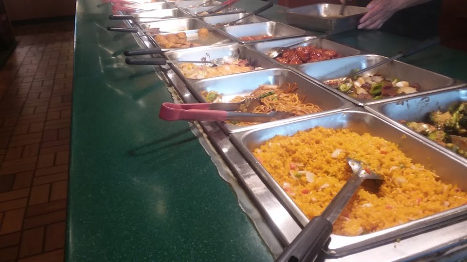 Chinese restaurant menu with buffet categories